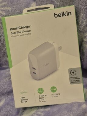 belkin Dual USB-C BoostCharge 40W Wall Charger